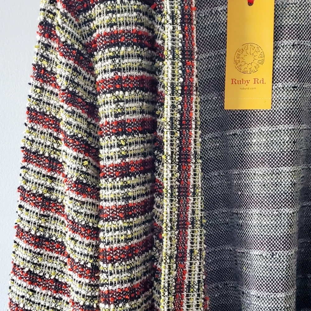 Ruby Rd. Waterfall Front Striped Multi Colored Ja… - image 3